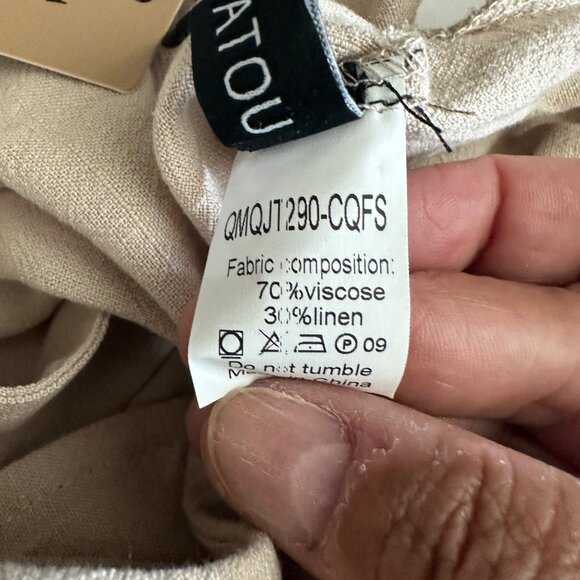 Womens Utcoco Collection Linen Blend Wide-Leg Overalls - Picture 5 of 12